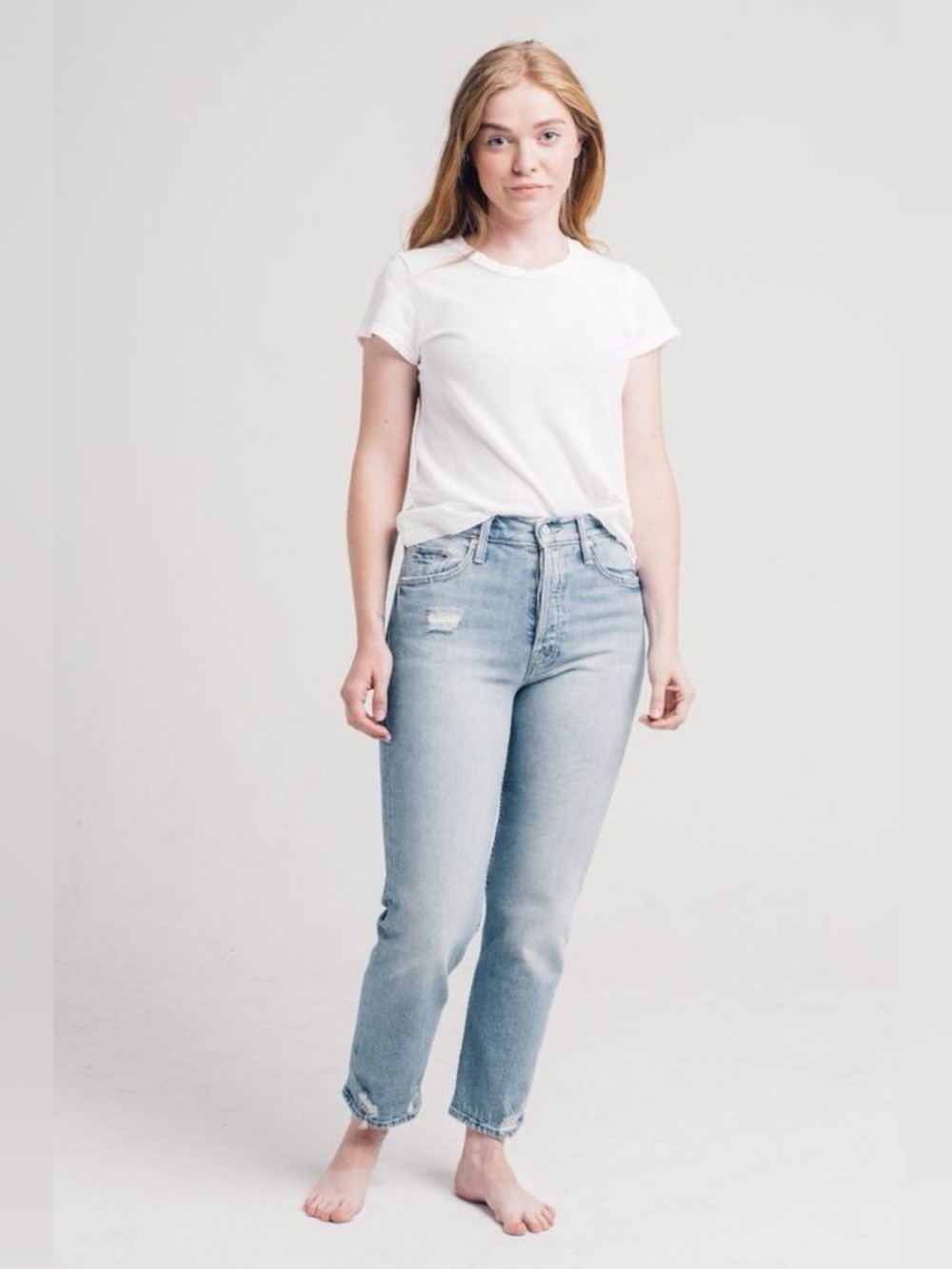 MOTHER The Tomcat True Confessions Jeans Size 25 Light Wash Straight Leg